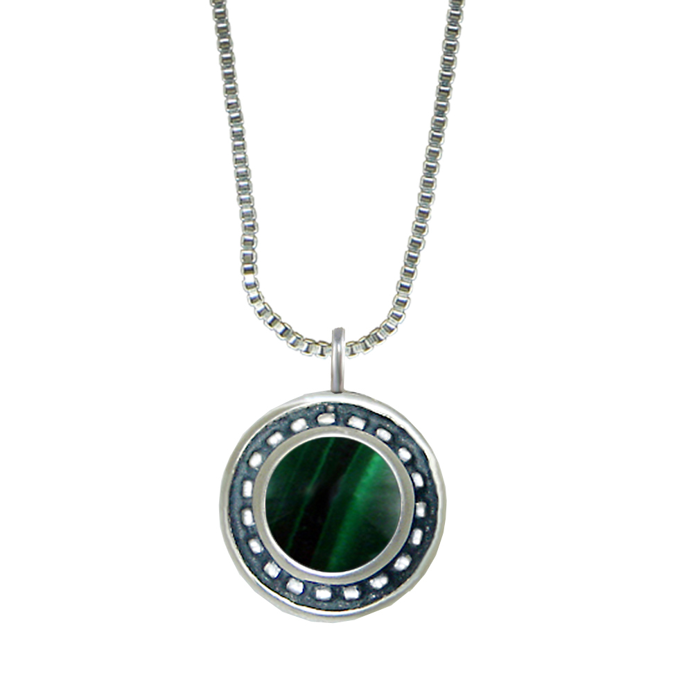 Sterling Silver Little Malachite Pendant Necklace